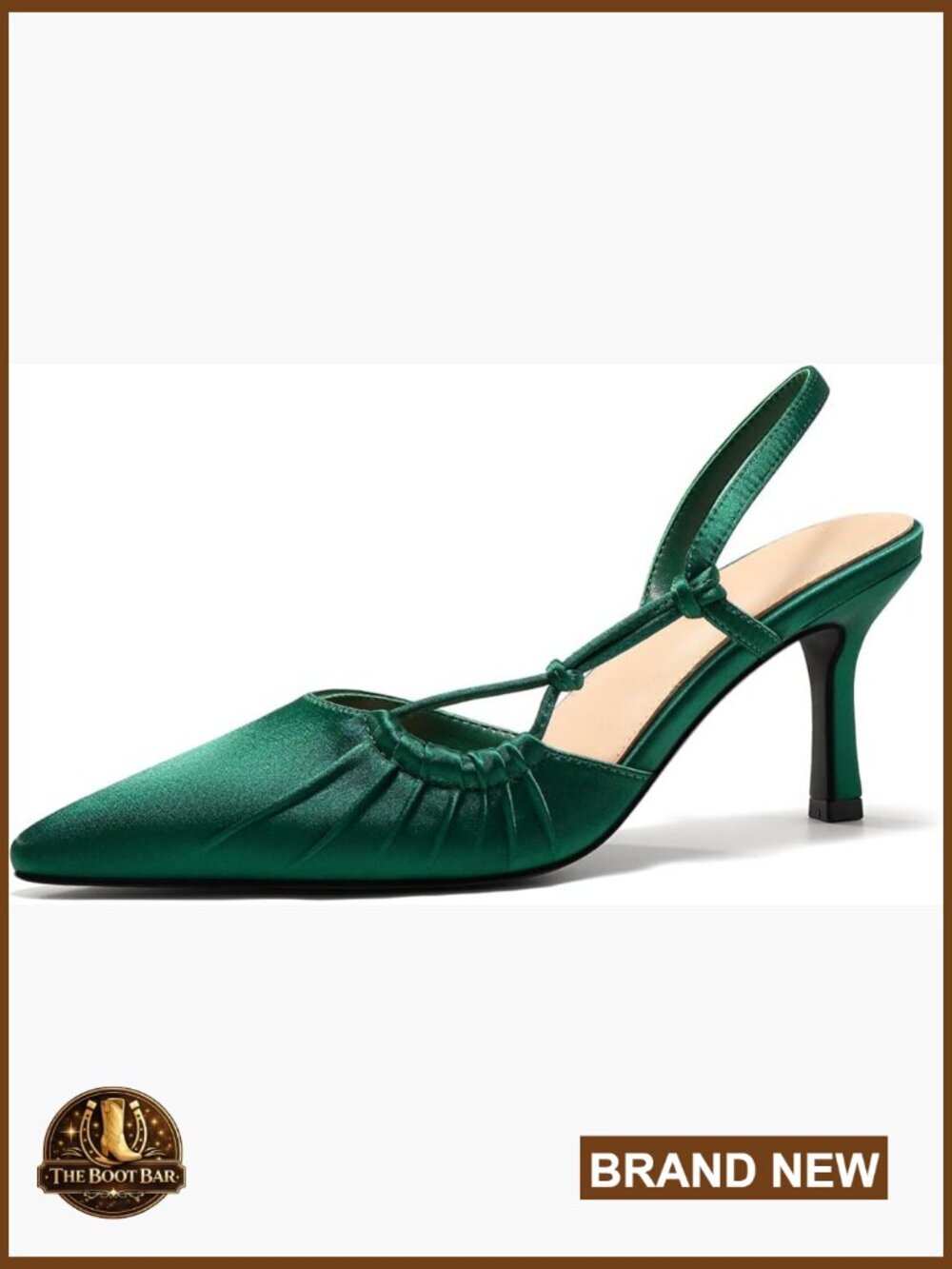 Womens Slingback Kitten Heels Closed Pointed Toe Backless Pumps Dress Shoes